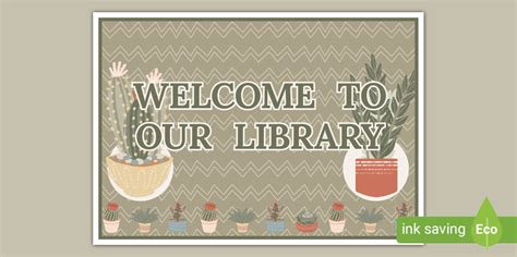 Succulents-Themed Library Display Poster (teacher made)