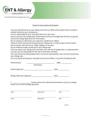 Fillable Online Allergy Clinic Policy and Procedures: Health Service ...