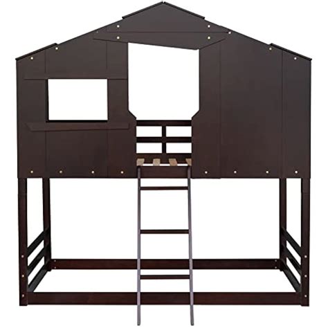 House Bunk Beds Twin Over Twin Low Bunk Beds Wood | Ubuy India