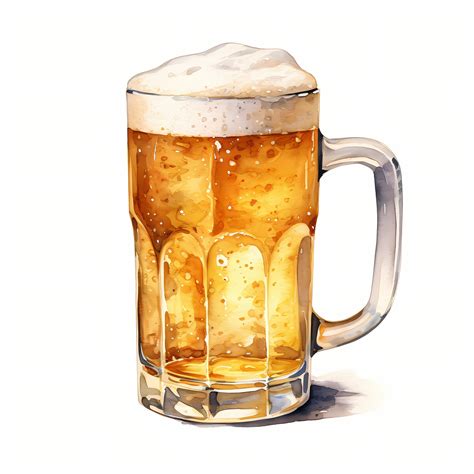 Cold Beer Clipart, Pint of Beer Images, 10 Watercolor Clip Art ...