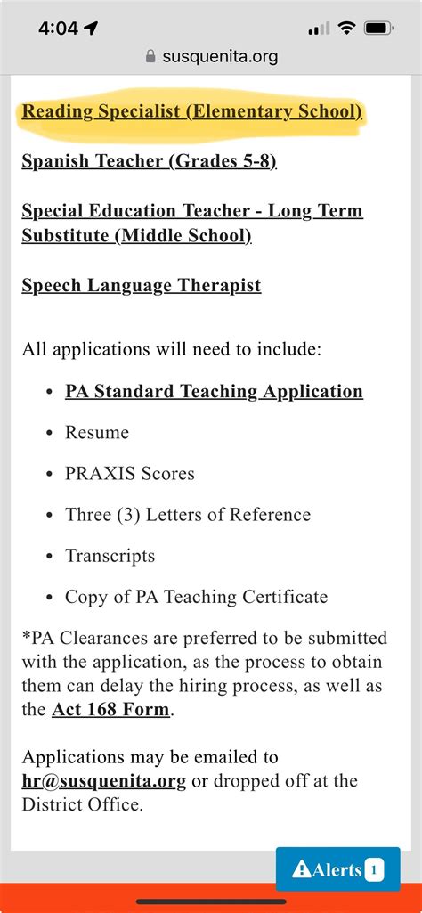 Susquenita Elementary School is hiring for a Reading Specialist. If you ...