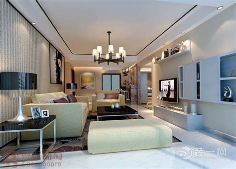 广州岭南新世界99平米三居室现代简约风格客厅-家居美图_装一网装修效果图