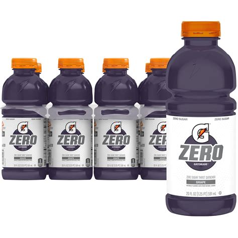 Gatoradethirst Quencher Zero Sugar Sports Drink Grape 20oz Bottles 8 ...