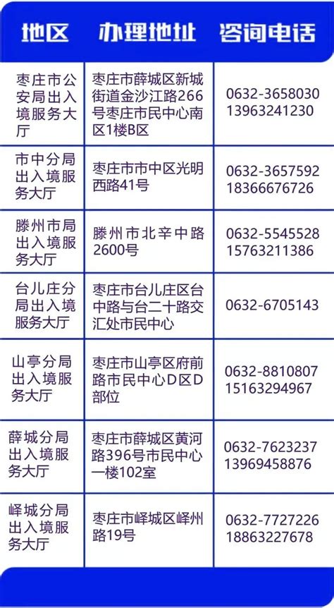 枣庄警方提醒：出入境证件申办可就近办理（内附接待大厅地址及电话） - 枣庄市文化和旅游局