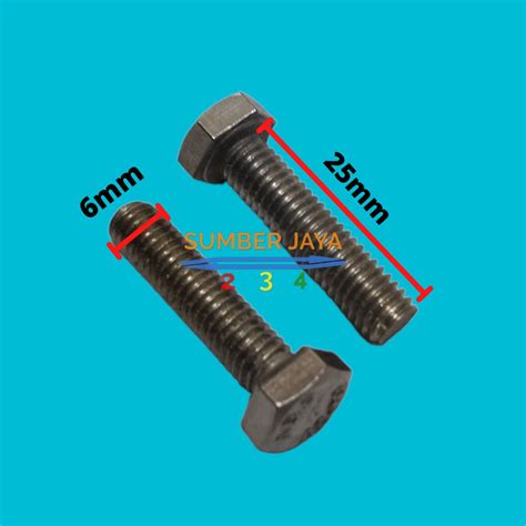 Jual BAUT STAINLESS 6 X 25 PUTIH PER 1 PCS | Shopee Indonesia