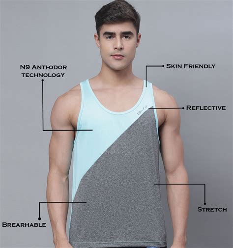 Men Color-Blocked Anti-odor Technology Dry Fit Sports Gym Vest