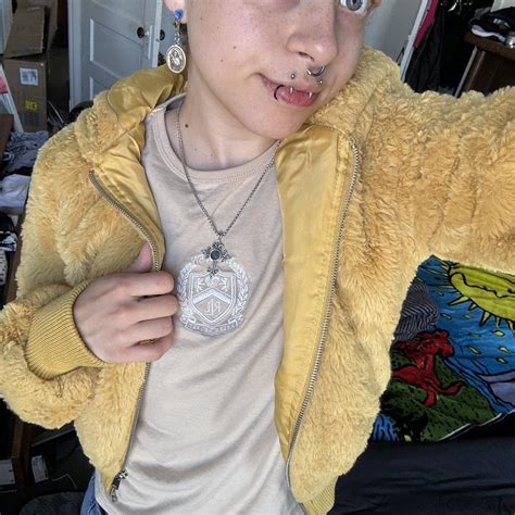 cute fluffy yellow cropped jacket - Depop