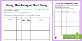 Differentiate Between Living and Non-Living Things Worksheet