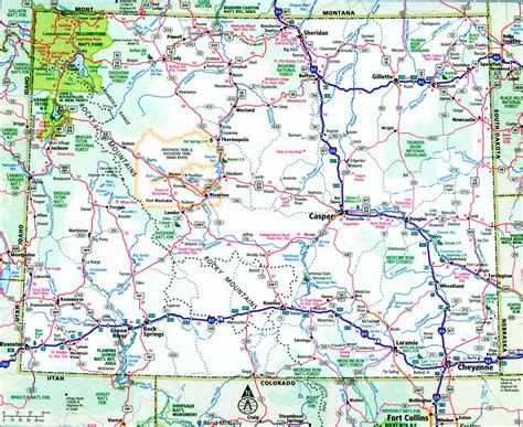 Large Detailed Roads And Highways Map Of Wyoming State With All Cities ...