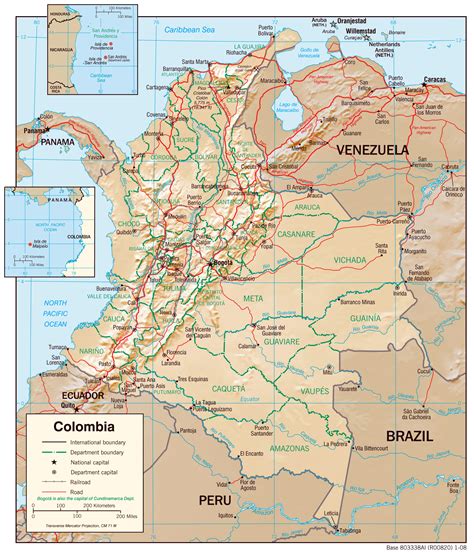 Large detailed physiography map of Colombia with major cities and roads – 2008 | Vidiani.com ...