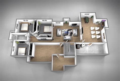 Alisha Basement Plan 3d | Lightyear Homes | Utah Custom Home Builder