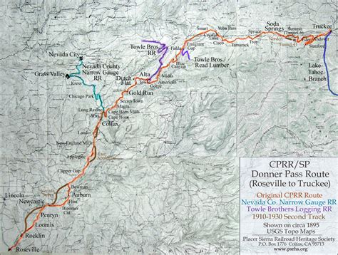 Map of the Donner Route | Placer Sierra Railroad Heritage Society