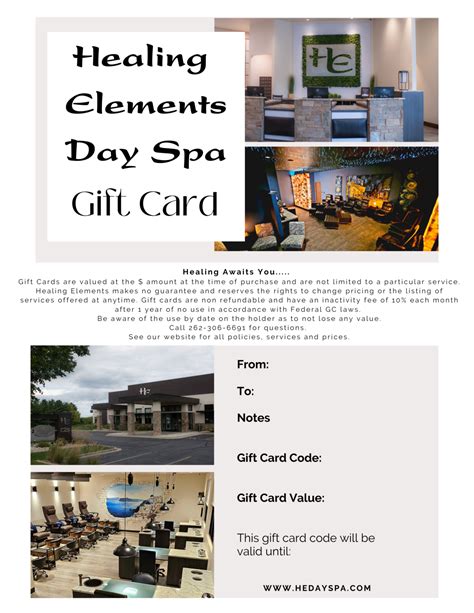 Gift Card - Email - Healing Elements Day Spa