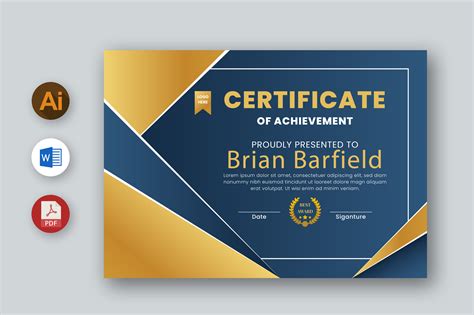 MS Word Certificate Template, Ai, PDF Gráfico por inpixell.studio ...