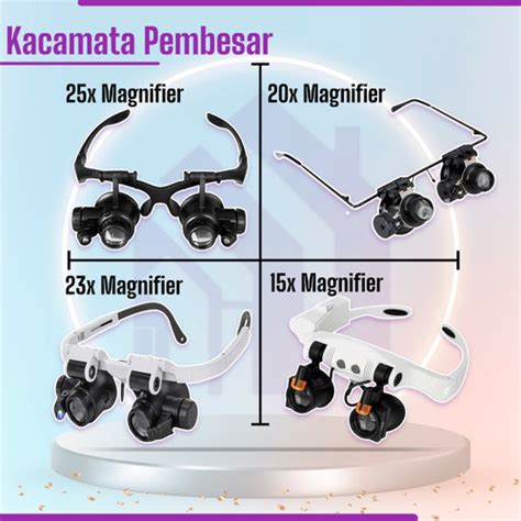 Jual Magnifier Kacamata Pembesar Service Jam LED Head Reparasi ...