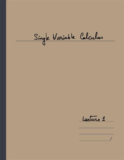 Advanced Calculus Lecture 1: Single & Multivariable Topics - Studocu