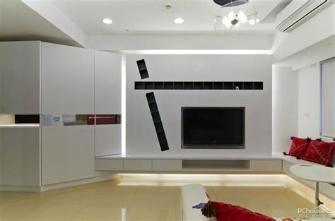 36平方米小户型现代简约电视墙装修效果图 _太平洋家居网图库