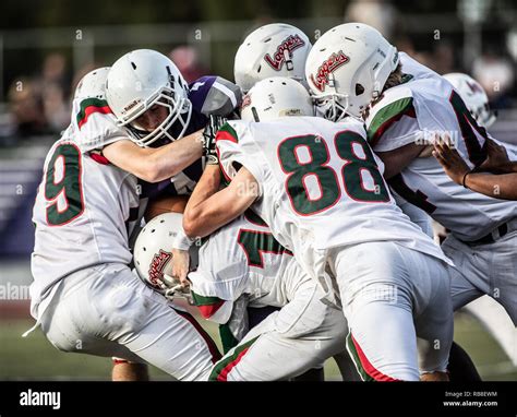 Football action with Eureka vs. Shasta High School in Redding ...