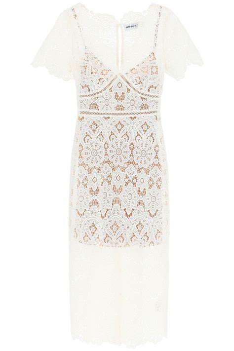 SELF-PORTRAIT Lace Midi Dress 6 - White | Editorialist