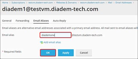 Creating / Deleting an Email Alias in Plesk - Diadem Technologies ...