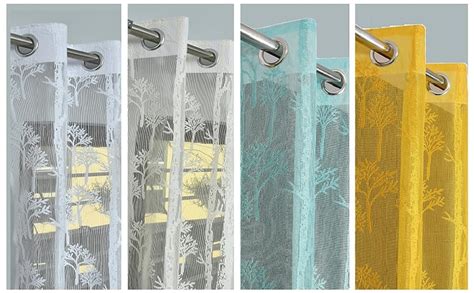 Buy Homefab India Pack of 2 Tissue Curtains Sheer Panel Transparent Net ...