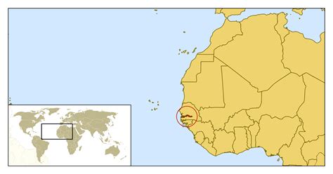 Large location map of Gambia | Gambia | Africa | Mapsland | Maps of the World