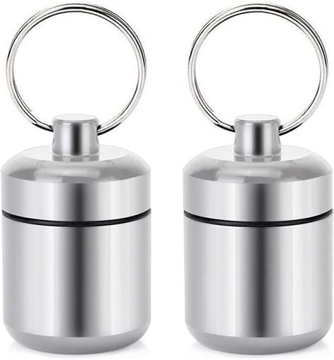 Pill Keychain Holder - 2 Pack of Small Pill Box Waterproof Pill Fob ...
