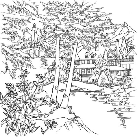Free Landscape Printable Coloring Pages