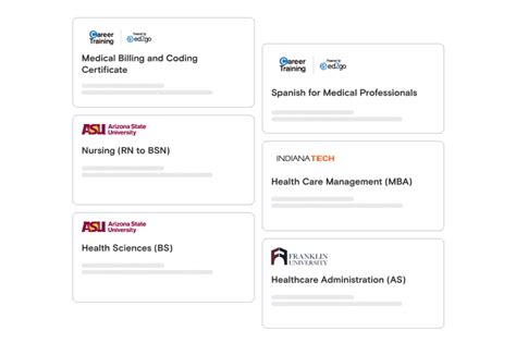 Animated graphic displaying rotating program cards. Featured programs ...