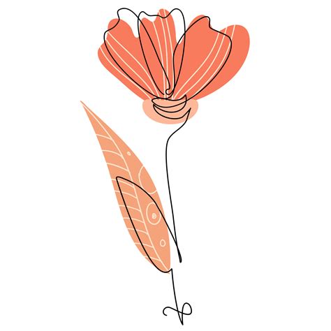 One Line Flower Drawing 12807746 PNG