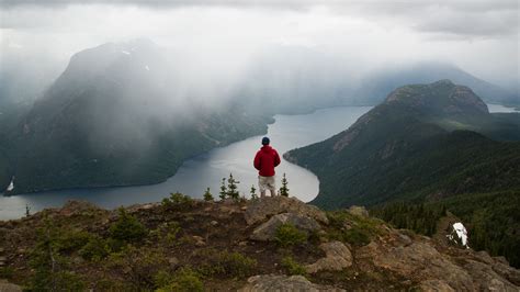 Download wallpaper 3840x2160 man, river, mountains, valley, overview 4k ...