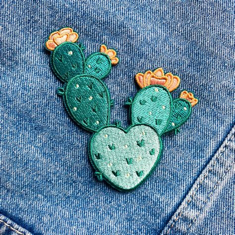 Prickly Pear Cactus Embroidered Patch | Plant Accessory | Plant Lover ...