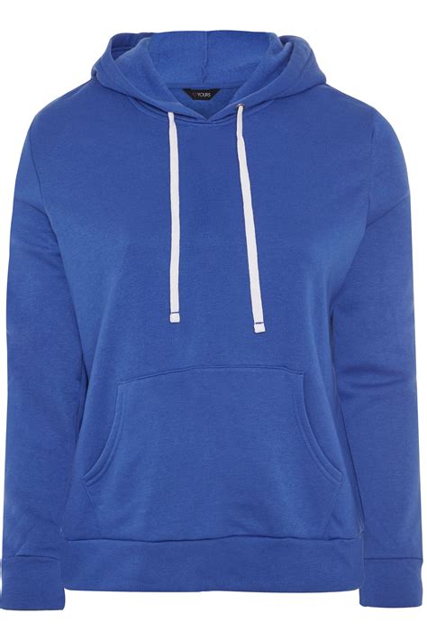 Blue Drawstring Tie Hoodie | Yours Clothing