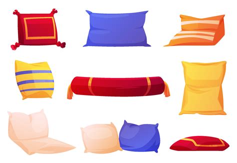Pillows, decorative cushions isolated vector set 15917008 Vector Art at ...