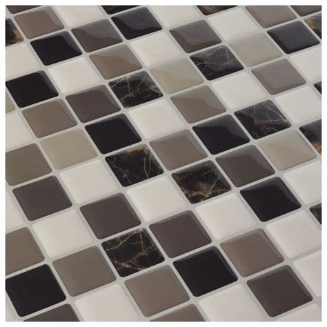 DIY Vinyl Tile Backsplashes for Kitchen, Marble Square, Set of 6