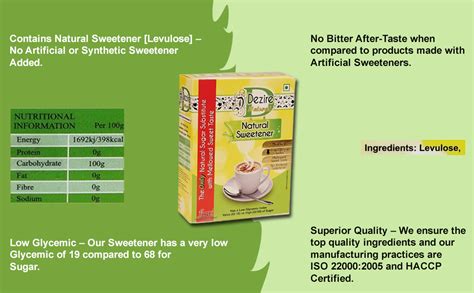 Dezire LG Natural Low GI Sweetener - Lingering Mellowed Sweeteness ...