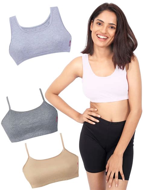 Pack of 4 | Everyday Bra for Young Women | Solid Bra | Double-Layer Br ...