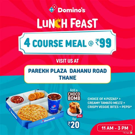 Menu at Domino's Pizza, Dahanu