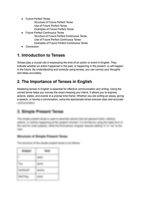 SOLUTION: Guide to Grammar Mastering English Tenses - Studypool