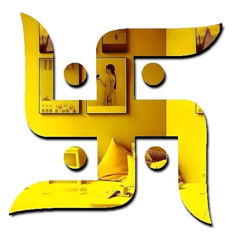 VAH- Kya Bat Hai !! Swastika Golden, mandir Sticker, Pooja mandir ...