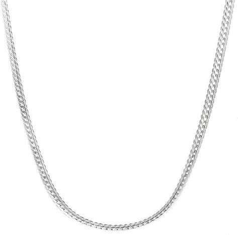 SALVE Stainless Steel Flat Cuban Chain Silver Stylish Men Necklace for ...
