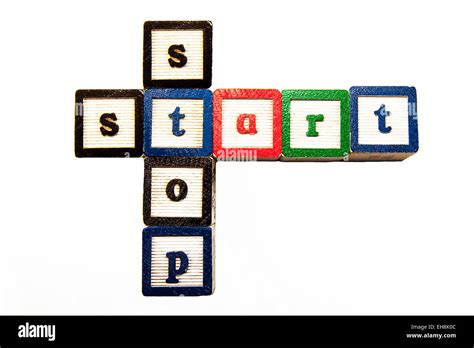 stop start words begin end word concept cutout white background copy ...