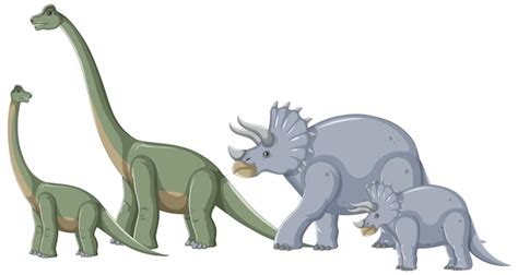 La famiglia dei dinosauri nella scena preistorica | Vettore Gratis
