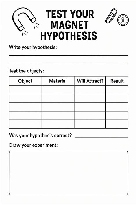 Test Your Magnet Hypothesis Worksheet - Download & Print Now!
