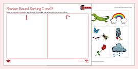 Grade R Phonics: Sound Sorting Cut-and-Paste Activity X and Z