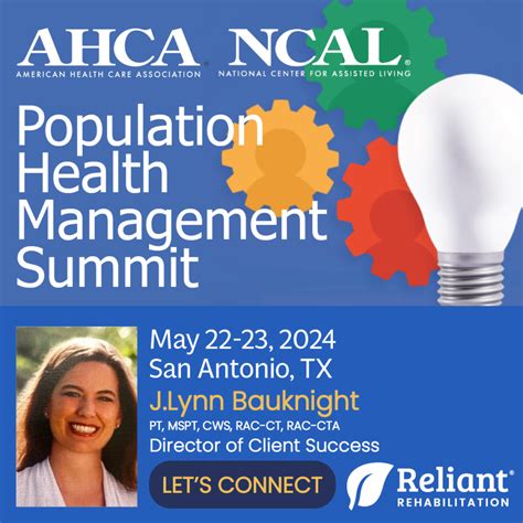 AHCA/NCAL 2024 Population Health Management Summit | Reliant Rehabilitation