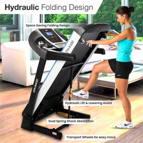 Sparnod STH-5100 Dual spring shock absorption Home Treadmill