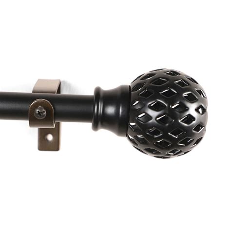 Buy The Decor Mart 84"-144" Perforated Black Metal Finial Extendable ...