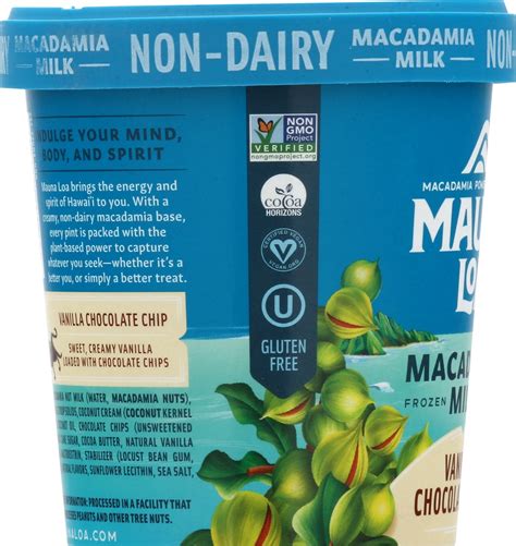 Mauna Loa Non Dairy Macadamia Milk Vanilla Chocolate Chip Frozen ...