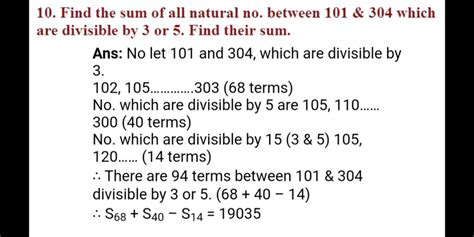 Find the sum of all natural numbers between 101 and 304 which are ...